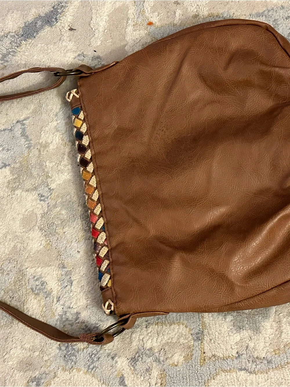 Woven Flap Crossbody Bag in Brown and Multicolor Good conditions, multi use!